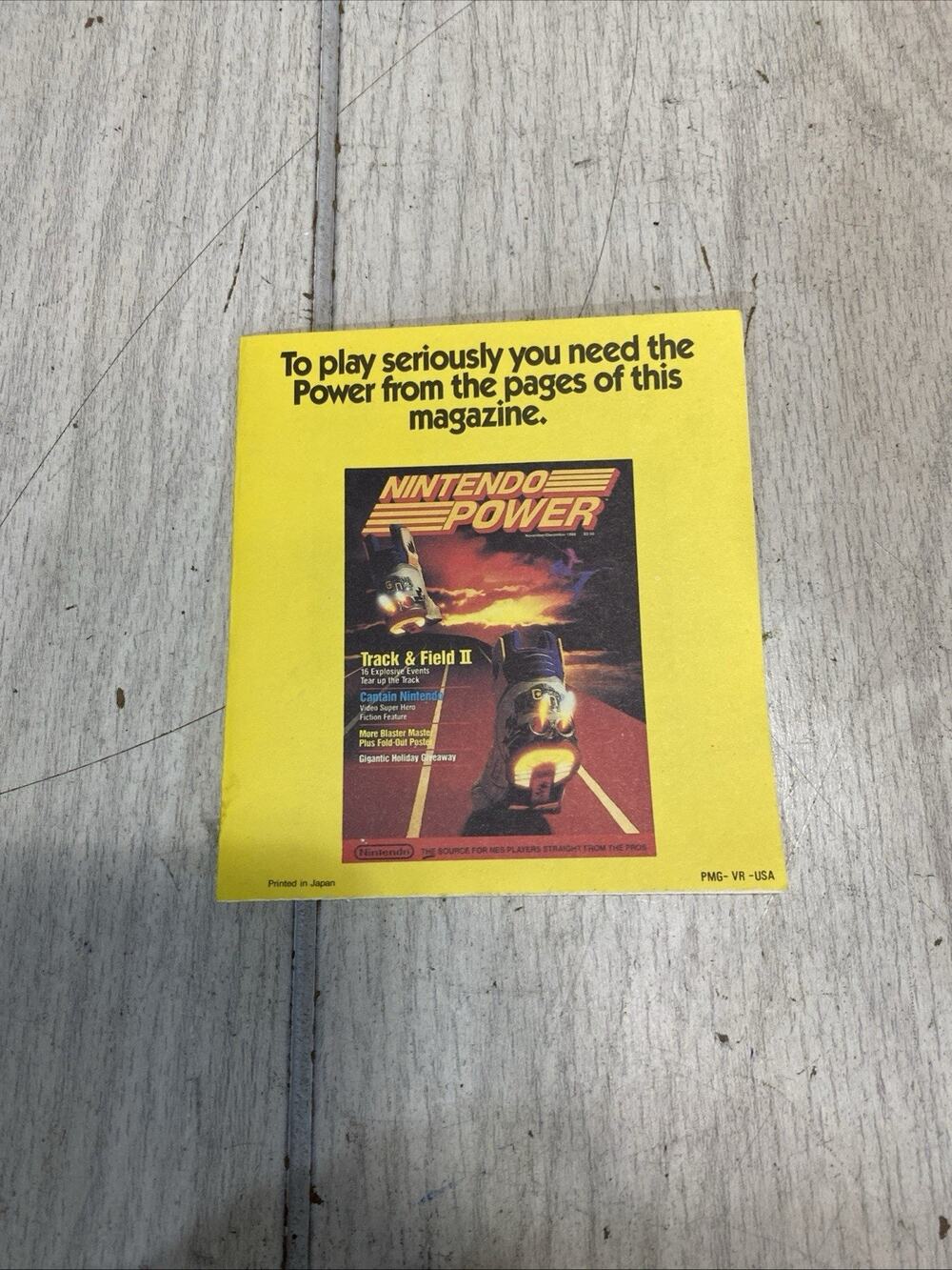 Nintendo Power Magazine NES Promo Yellow Insert Track & Field II Version